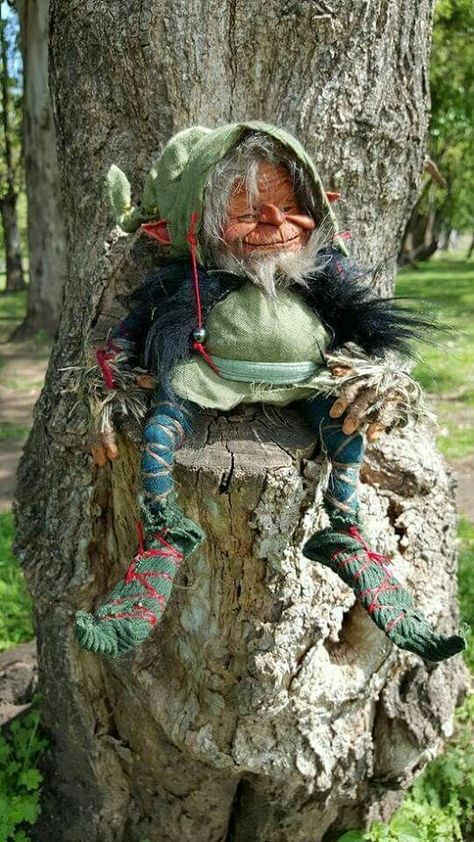 Tree House Ideas, Fairy Art Dolls, Goblin King, Elves And Fairies, Green Goblin, Have Inspiration, Fairy Garden Diy, Fairies Elves, Creative Idea