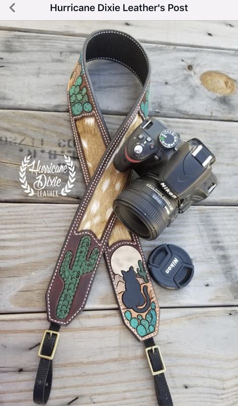 Leather Camera Strap Pattern, Guitar Strap Pattern, Leather Camera Strap Diy, Camera Strap Pattern, Leatherwork Projects, Vintage Camera Strap, Photography Room, Leather Tooling Patterns, Cowgirl Accessories