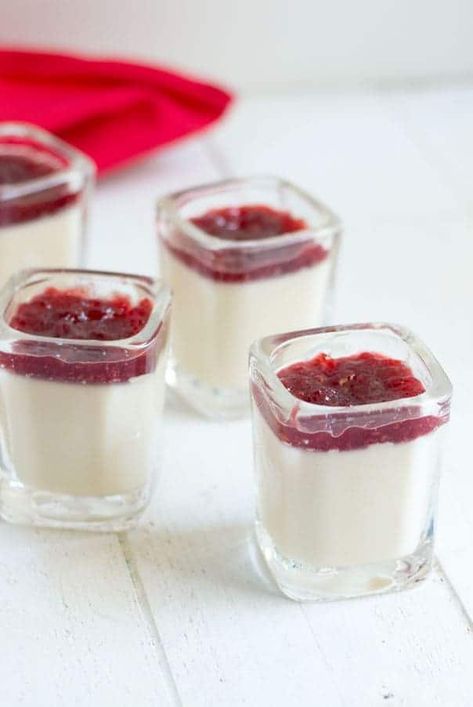 Raspberry Panna Cotta Shooters are a surprisingly simple, make ahead dessert that will be perfect for your next dinner party or get together! A few weeks ago we found some Silk dairy-free yogurt on sale at the grocery store. The roomie got me hooked on this stuff last year because it’s got a similar protein...Read More » Raspberry Panna Cotta, Healthy Nibbles, Melted Snowman Cookies, Shooter Recipes, Pudding Cakes, Dessert Shooters, Summer Sweets, Seasonal Desserts, Dairy Free Yogurt