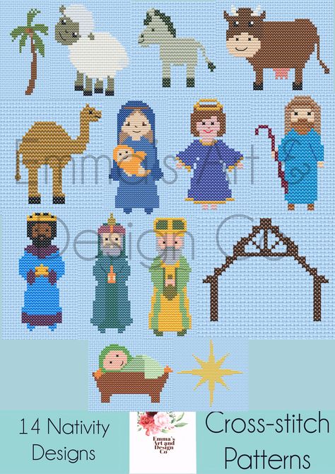 Excited to share the latest addition to my #etsy shop: Nativity Cross-Stitch Patterns, ChristmasCross-Stitch Patterns, Counted Cross Stitch Pattern, Manger, Jesus, 3 Wise Men, Joseph and Mary #birthday #christmas #embroidery #crossstitchpattern #crossstitch #moderncrossstitch #countedcrossstitch #crossstitchchart #crossstitchcard Spanish Cross Stitch, Mary Birthday, Joseph And Mary, 3 Wise Men, Cross Stitch Beginner, Cross Stitch Bookmarks, Mini Cross Stitch, Cross Stitch Cards, Cross Stitch Patterns Christmas