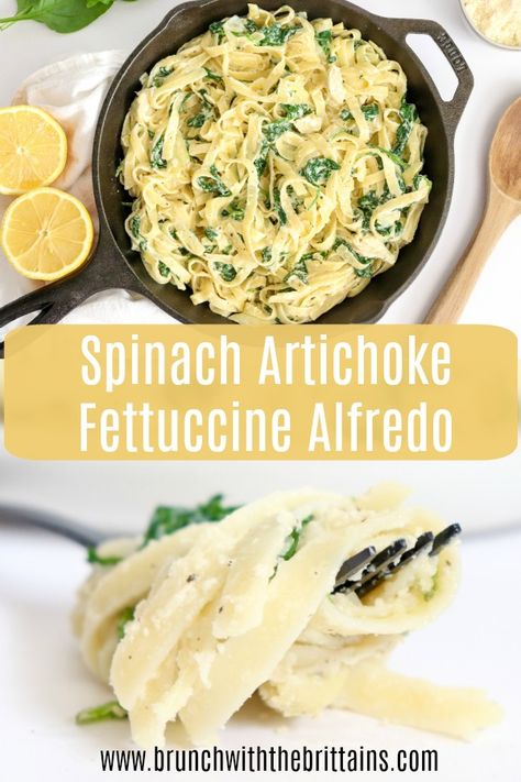 Fettuccine Alfredo With Spinach, Spinach Artichoke Alfredo Pasta, Buffalo Chicken Dips, Vegetable Entrees, Alfredo Recipes, Fettucini Alfredo, Spinach Alfredo, Pasta Recipes Alfredo, Artichoke Pasta