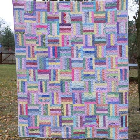 Pastel Quilts, Bed Quilt Patterns, Rail Fence Quilt, Bright Quilts, Twin Quilt Size, Jellyroll Quilts, Easy Quilt Patterns, Free Quilt Patterns, Twin Quilt