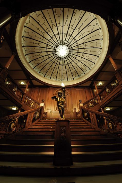 Titanic Ship Artifacts | ... the real Grand Staircase on Titanic | Photo Credit: Marina Bay Sands Titanic Photos, Titanic Artifacts, Ham And Cheese Muffins, Titanic Facts, Savory Ham, Titanic Museum, Titanic History, Titanic Ship, Classical Interior