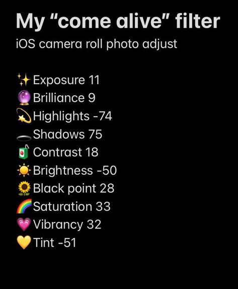 For ya'll who are too lazy to edit on a fancy app... You can do this with your phone on your camera roll app! (Apple) Click your photo then go to photo adjust and follow this! To get a very indie filter! Ios Camera Edit, Photography Filters Iphone, Photos Filter Iphone, Filters Iphone Camera, Ios Camera Filter, Camera Filters Iphone, Photography Camera Aesthetic, 80s Filter, Iphone Camera Edit