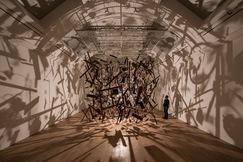 Cornelia Parker | Cold Dark Matter: An Exploded View (1991) Cornelia Parker, Exploded View, Set Design Theatre, Jasper Johns, Shadow Art, Scenic Design, Museum Of Contemporary Art, Dark Matter, Gallery Art