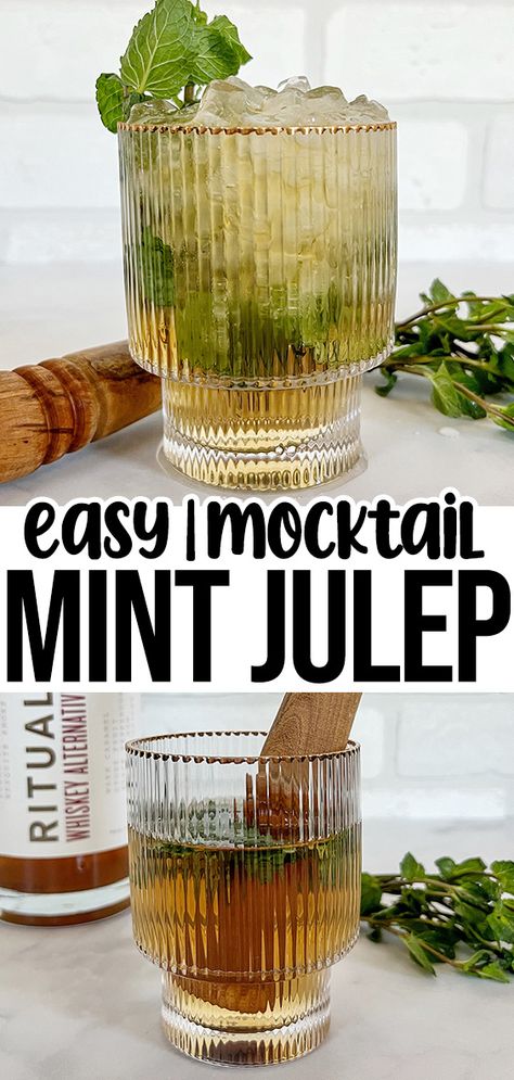 This non-alcoholic mint julep recipe combines zero proof whiskey with fresh mint leaves and simple syrup for a bright and refreshing mocktail. It’s great for a Kentucky Derby party or a hot summer day. Mint Mocktail Recipes, Starbucks Recipes Iced Coffee, Starbucks Recipes Iced, Adaptogenic Drinks, Mint Julep Punch, Mint Julep Recipe Non Alcoholic, Healthy Drinks To Make, Homemade Starbucks Drinks, Latte Ideas