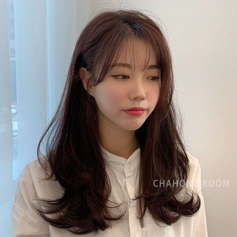 Wispy Bangs With Face Framing Pieces, Bangs Korean, Light Bangs, Layered Hair With Bangs, Bangs With Medium Hair, Haircuts Straight Hair, Long Hair With Bangs, Long Layered Hair, Hair Inspiration Color