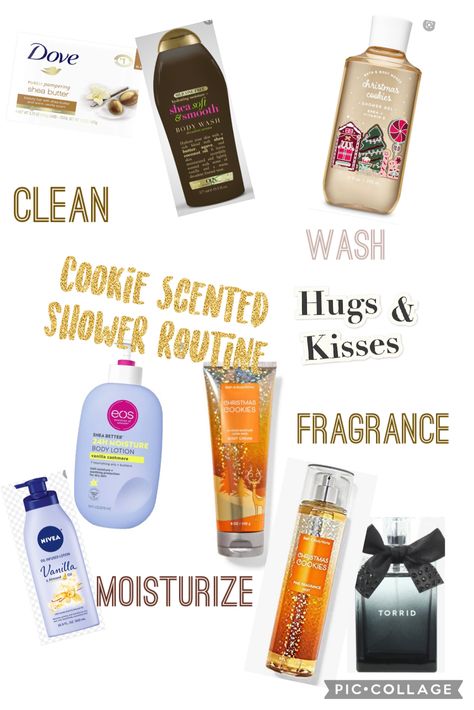 Shower Routine Scents, Order Of Shower Routine, Cookie Scented Shower Routine, Chocolate Scented Shower Routine, Floral Scented Shower Routine, Clean Body, Vanilla Sugar, Shower Routine, Christmas Cookies