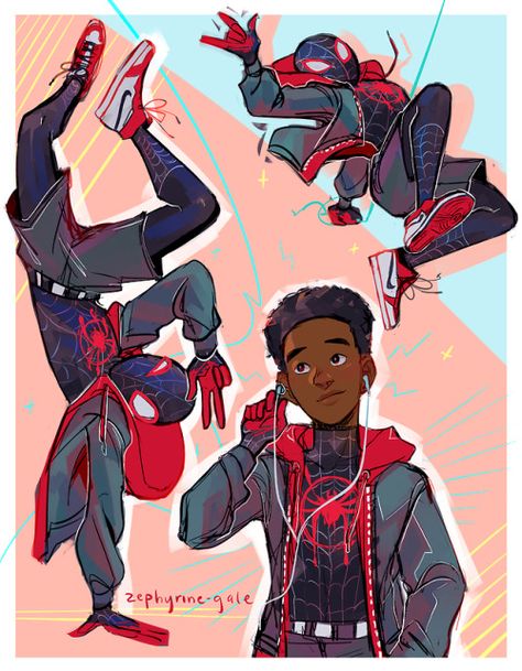 'Into the Spider-Verse' Miles Morales - http://zephyrine-gale.tumblr.com/post/181447769952/i-love-them Miles Spiderman, Image Spiderman, Miles Morales Spiderman, Spiderman Artwork, Spider Art, Marvel Fan Art, Marvel Spiderman Art, The Spider, Miles Morales