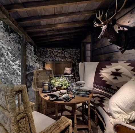 Luxe Lodge, Alpine Lodge, Modern Lodge, Log Home Interiors, Shades Of Cream, Ski House, Rustic Cabin Decor, Cabin Living, Ski Lodge