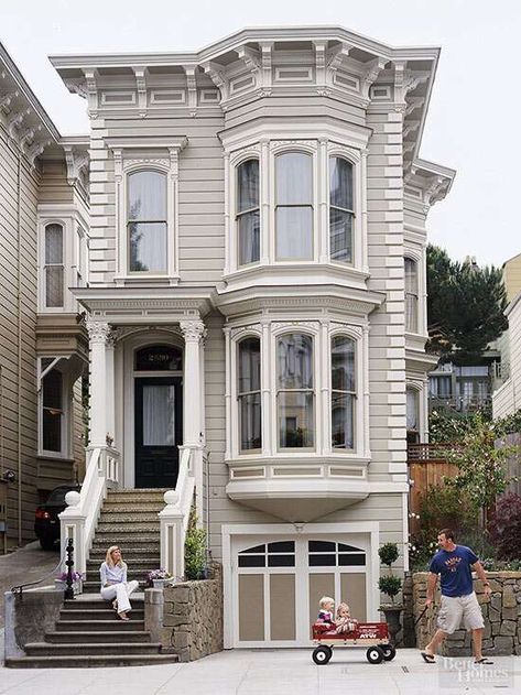 victorian home exterior Victorian Homes Exterior, Victorian Exterior, Victorian Style House, Victorian Style Homes, Home Exterior Makeover, Exterior Makeover, Modern Victorian, Exterior Remodel, Victorian Design