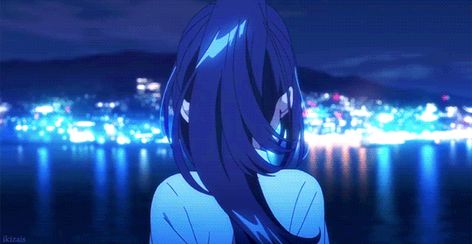 Iroduku The World In Colors, Pretty Gif, Yumeko Jabami, Japon Illustration, Anime Gifs, Blue Anime, Anime Gifts, Beautiful Gif, Anime Hair