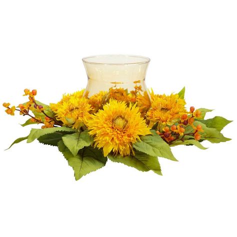 Summer Table Centerpieces, Sunflower Candle, Colored Candles, Golden Sunflower, Sunflower Centerpieces, Sunflower Arrangements, Silk Arrangements, Coloured Candles, White Magnolia