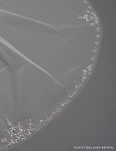 V7434C — Bel Aire Bridal Couture Embroidery, Cathedral Veil, The Veil, Bugle Beads, Wedding Dresses Unique, Rhinestone Jewelry, Wedding Photoshoot, Wedding Themes, Headpiece