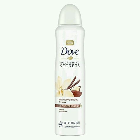 Dove Vanilla Deodorant Spray, Dove Deodorant Spray Vanilla, Vanilla Scented Deodorant, Best Vanilla Deodorant, Vanilla Deodorant Dove, Vanilla Spray Deodorant, Cocoa Butter Deodorant, Dove Vanilla Products, Dove Vanilla Deodorant