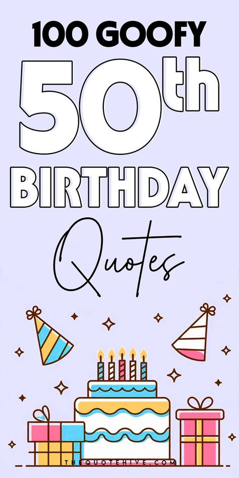 Make their 50th birthday joyful with these 50th birthday quotes and birthday verses for cards that bring laughter. 50th Quotes Funny, 50th Birthday Poems For Women, Quotes For 50th Birthday Men, Turning 50 Quotes Humor For Men, 50th Birthday Cards For Women Funny, Birthday Wishes For 50th Birthday, 50th Birthday Signs Funny, Funny 50th Birthday Ideas For Women, 50th Birthday Sayings For Women