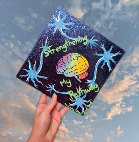 Psychology Graduation Cap, Psychology Graduation, Grad Ideas, University Graduation, Grad Caps, Senior Shirts, Graduation Stole, College Stuff, Cap Ideas