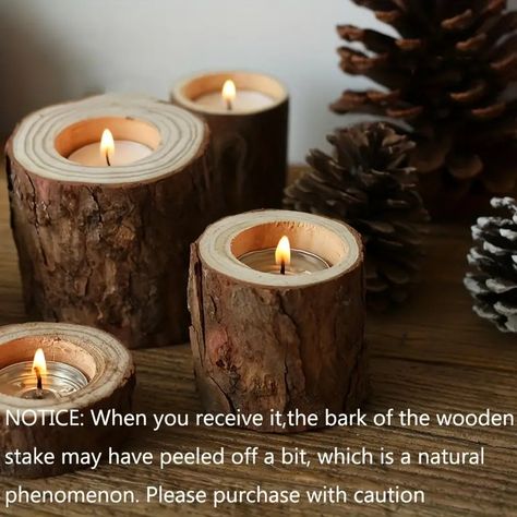 Wooden Tea Light Candle Holder Wooden Votive Tea Light - Temu Fabric Candle Holder, Natural Wood Candle Holder, Diy Wooden Candle, Fabric Candle, Wooden Tea Light Holder, Handmade Candle Holders, Wooden Candle Sticks, Wooden Candle Holders, Wood Candle Holders