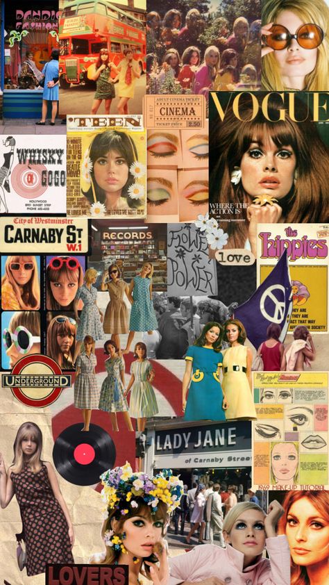 #sixties #sixtiesfashion 60s Collage, Funky Collage, Bird Fashion, Cinema Ticket, Ipad Wallpapers, Sixties Fashion, Fashion Collage, 1960s Fashion, Ipad Wallpaper