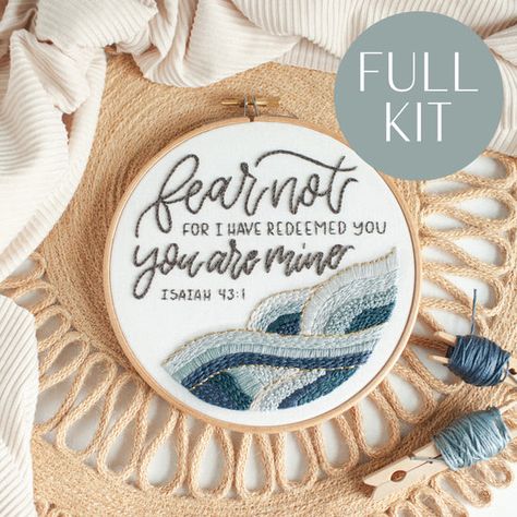 Embroidery Christian, Christian Embroidery, Isaiah 43, Embroidery Supplies, Dmc Floss, Embroidery Kit, Diy Pattern, New Hobbies, Embroidery And Stitching