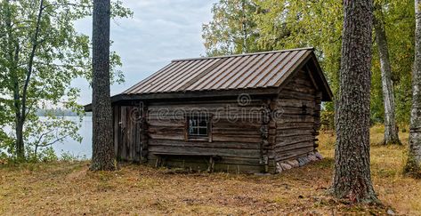 Old style log sauna stock image. Image of rustic, sauna - 64127753 Log Sauna, Rustic Saunas, Sauna Ideas, Wooden Log, Lake Shore, Old Style, Bushcraft, Sauna, Old Fashioned