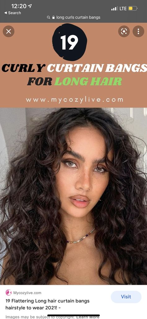 Curly Curtain Bangs, Split Bangs, Curtain Bangs Curly, Long Layered Curly Hair, Layered Curly Haircuts, Hair Curtain, Long Curly Haircuts, Curly Cut, Bangs Wavy Hair