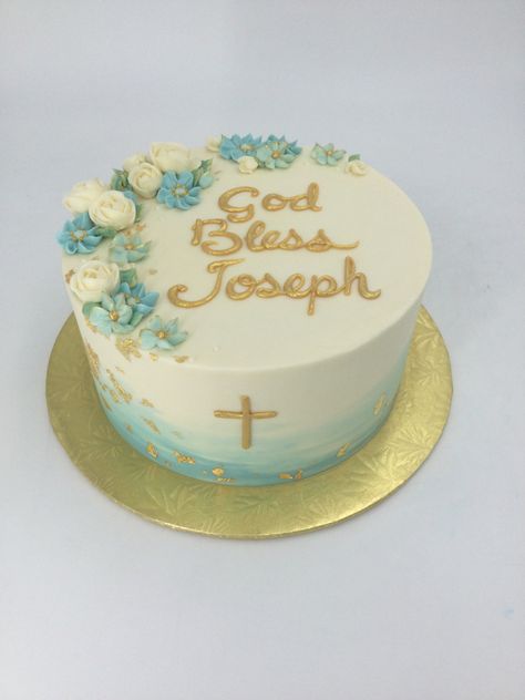 Boys First Communion Cakes, Communion Cakes For Boys, Baby Boy Christening Cake, Baby Dedication Cake, Christian Cakes, Boy Communion Cake, Baptism Cake Boy, Confirmation Ideas, Dedication Cake