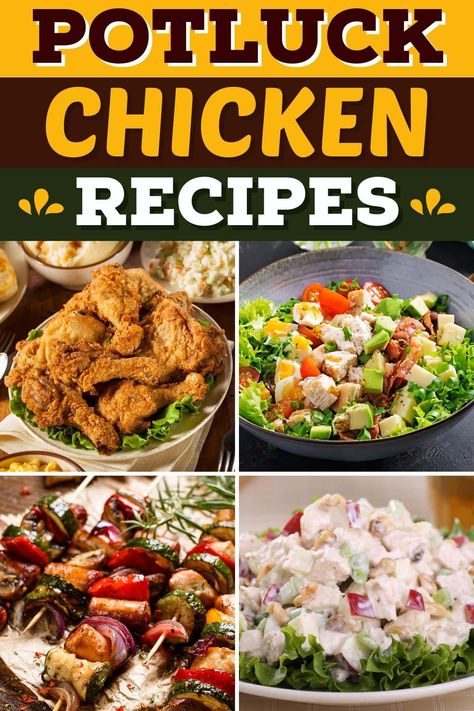 Potluck Chicken Recipes, Teriyaki Chicken Casserole, Baked Chicken Spaghetti, Easy Potluck, Grilled Chicken Kabobs, Chicken Alfredo Bake, Bbq Chicken Crockpot, Chicken Tetrazzini, Chicken Enchilada Casserole