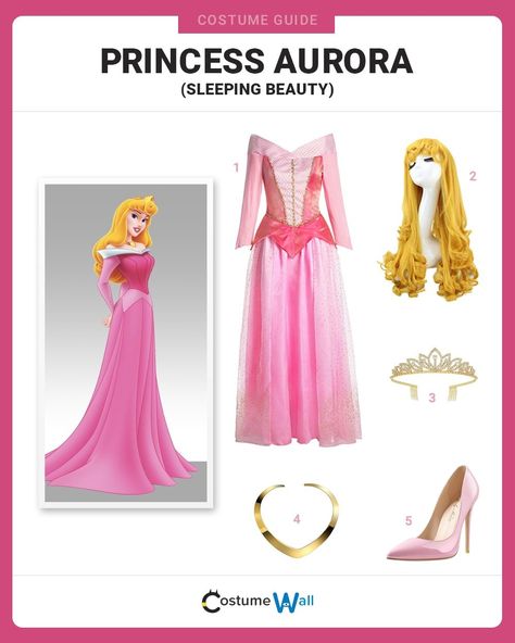 Become a hopeless romantic and dress up like Disney’s Sleeping Beauty, Princess Aurora Princess Aurora Fairy Godmothers, Auror Outfit, Sleeping Beauty Outfit Ideas, Princess Aurora Pink Dress, Princess Aurora Halloween Costume, Princess Aurora Costume, Sleeping Beauty Cosplay, Maleficent Halloween Costume, Princess Aurora Dress