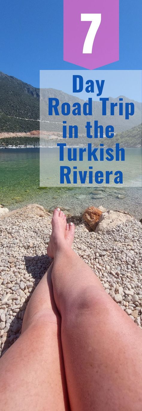 South Coast Turkey itinerary - Turkey road trip - on beach in Kas Day Trip, Road Trip, Road