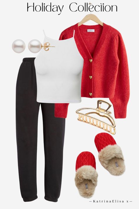 Christmas Home Outfit, Classic Christmas Outfits Women, At Home Christmas Outfit, Christmas Day Outfit Casual, Christmas Day Outfit Women, Xmas Day Outfit Ideas, Christmas Style Outfit, Christmas Day Outfits, Tennessee Outfits