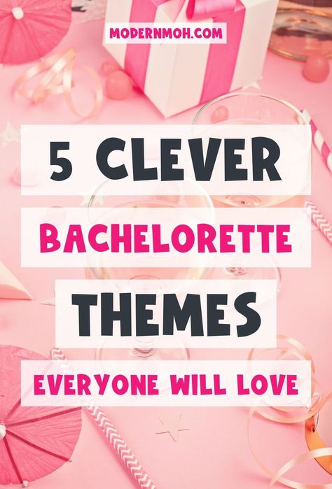 Unlock 5 clever bachelorette themes everyone will love! With these bachelorette theme ideas, stay ahead of the game and plan the bachelorette party of the year. Modern MOH has researched and gathered the top ideas for a themed bachelorette party, ensuring your celebration is a hit. Check out these hen party theme ideas now! | Bachelorette themes Unique Hens Party Ideas, Themes For Hens Party, Game Themed Bachelorette Party, Themed Hen Party Ideas, Themes For Bachelorette Party Ideas, Themed Hens Party, Hen Theme Ideas, Bachelorette Party Themes Funny, Hen Party Ideas Themes