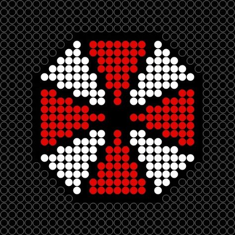 Umbrella Logo Lite Brite Designs, Umbrella Logo, Melty Bead Designs, Stranger Things Merchandise, Fuse Bead Patterns, Pixel Art Templates, Canvas Work, Pixel Art Grid, Minecraft Pixel Art