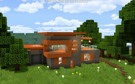 Acacia Wood House Minecraft, Minecraft Acacia House Ideas, Casa Minecraft, Cute Minecraft, Minecraft Idea, Mc Builds, Minecraft Things, Cute Minecraft Houses, Modern Bookshelf