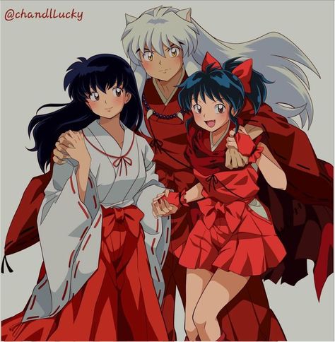 Inuyasha and Kagome with their daughter, Moroha Inuyasha And Kagome, Inuyasha Kagome, Inuyasha Love, Inuyasha Fan Art, I Love You Drawings, Kagome And Inuyasha, Kagome Higurashi, Dragon Rise, Chibi Moon