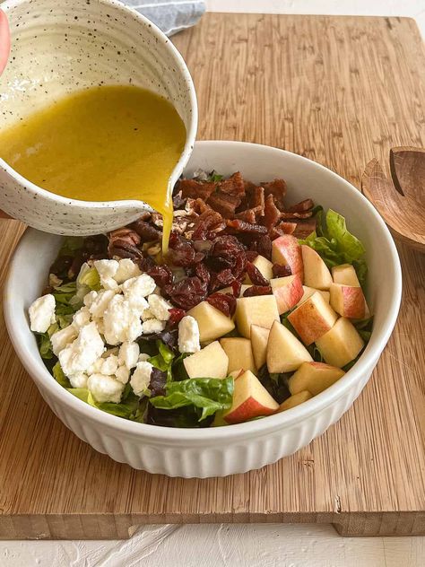 Autumn Salad Dressing, Fall Salad Dressing, Salad With Apple Cider Vinaigrette, Sauce For Grilled Chicken, Homemade Salad Dressing Healthy, Apple Cider Vinaigrette, Cider Vinaigrette, Salad Dressing Recipes Healthy, Fall Salad