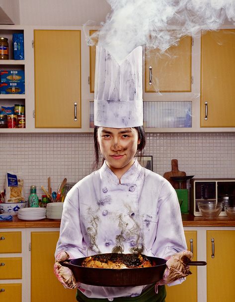 Chef Portrait, Snowboard Magazine, Chef Pictures, Conceptual Portrait, Etsy Poster, Cooking Competition, Conceptual Photo, Food Photoshoot, Female Chef