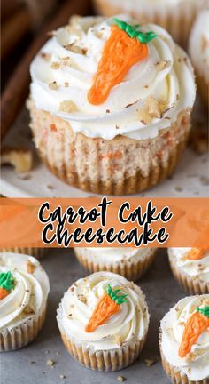 Mini Carrot Cake Cheesecakes made in a muffin pan are easy to make and are the perfect Easter cheesecake to serve for a crowd! These carrot cake cheesecake cupcakes have a graham cracker crust and a creamy carrot and spice cheesecake filling. 30 minutes total to prep and bake, then chill in the fridge until serving. #carrotcakecheesecake #minicheesecakes #eastercheesecake Birthday Cheesecake Cupcakes, Cheesecake Recipes For Easter, Cheesecake For Easter, 4 Way Cheesecake Pan, Mini Cannoli Cheesecake Bites, Mini Easter Cheesecake Recipes, Easy Carrot Cheesecake Recipe, Easter Cheesecake Mini, Mini Cheesecakes For Thanksgiving