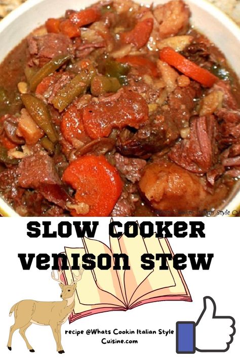 Slow Cooker Venison Stew with Brown Gravy Crock Pot Venison Stew, Crock Pot Venison, Stew With Potatoes, Slow Cooker Venison, Venison Stew, Italian American Food, Gravy Packet, Slow Cooker Stew, Deer Meat