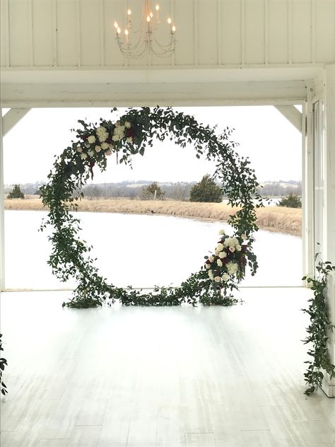 Our gold circle arch looks amazing standing alone or covered in flowers and greenery! www.a1wedding.com 903-463-7709 Circle Wedding Arch Greenery, Greenery Circle Arch, Circle Arch Flowers, Wedding Arch Greenery, Rosewood Wedding, Arch Light, Circle Arch, Green Moon, Flowers And Greenery