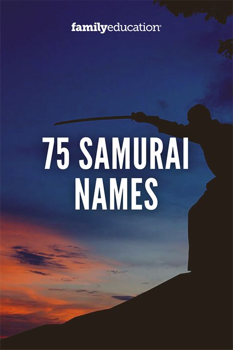 Samurai names reflect traits like loyalty and honor. We've gathered 75 Samurai names for boys, girls, and gender-neutral options for your baby name search. Male Warrior Names, Japanese Family Names, Japan Names Boys, Japanese Guy Names, Cool Japanese Names, Japanese Male Names, Japanese Last Names, Japanese Boy Names, Ninja Name