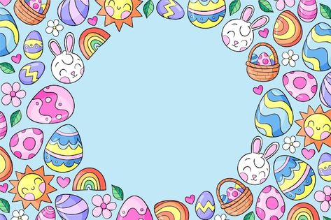 Hand drawn easter background | Free Vector #Freepik #freevector #easter-sunday #easter #easter-holiday #easter-background Easter Computer Wallpaper, Easter Computer Wallpaper Desktop Backgrounds, Easter Background, Easter Backgrounds, Laptop Backgrounds, Easter Holiday, Easter Egg Decorating, Vector Hand, Egg Decorating