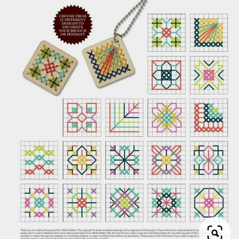 Stitch Jewelry, Embroidery Stitch, Pola Kristik, Mini Cross Stitch, Learn Embroidery, Paper Embroidery, Cross Stitch Borders, Cross Stitch Cards, Hand Embroidery Stitches