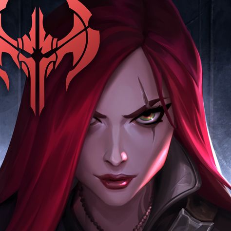 ArtStation - Portrait Icons for League of Legends Katarina League Of Legends, Zed League Of Legends, Red Background Images, League Of Legends Characters, Splash Art, Girls With Red Hair, Lol League Of Legends, Aesthetic Movies, Wasting Time