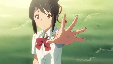 #Anime Your Name. Kimi No Na Wa. Mitsuha Miyamizu #1080P #wallpaper #hdwallpaper #desktop Taki Tachibana, Mitsuha Miyamizu, Your Name Wallpaper, Kimi No Nawa, Star Tom, The Garden Of Words, Name Drawings, Makoto Shinkai, Your Name Anime