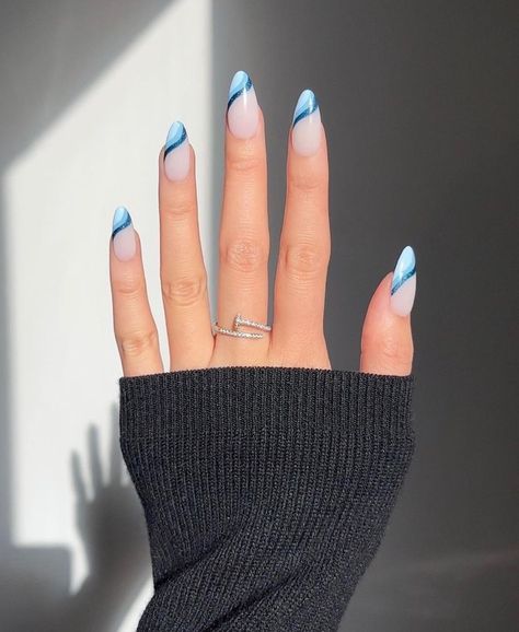 Idee Babyshower, Blue Nail Designs, Cute Gel Nails, Nagel Inspo, Short Acrylic Nails Designs, Cat Kuku, Short Acrylic Nails, Best Acrylic Nails, Acrylic Nail Designs