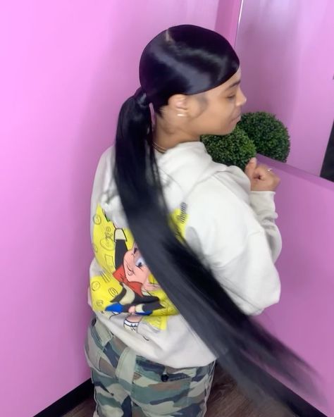 Swoop High Ponytail, Swoop Pony, Ponytail Swoop, Side Swoop Ponytail, Swoop Ponytail, High Ponytails, Acrylic Nails Coffin, Hairstyles Ideas, Baddie Outfits Casual