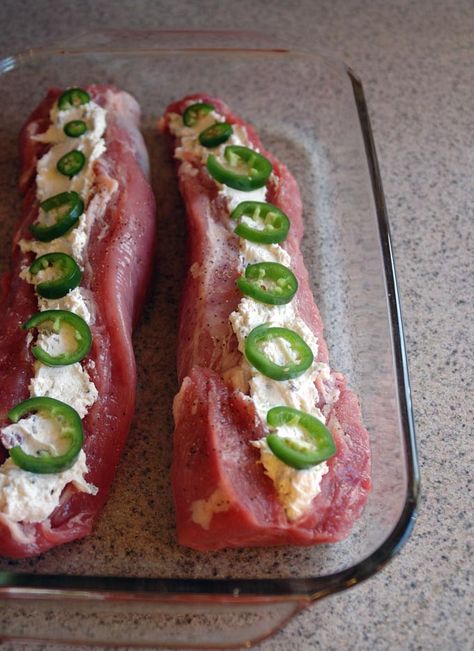 Stuffed Pork Tenderloin with Cream Cheese and Jalapenos by Cooking with Mammac Cooking Apples, Pork Tenderloins, Cooking Pork, Stuffed Pork, Pork Dinner, How To Cook Pork, Tenderloin Recipes, Pork Tenderloin Recipes, Stuffed Pork Tenderloin