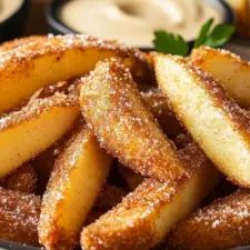 Air Fryer Apple Wedges, Air Fried Apple Wedges, Fried Apple Slices, Wedges Fries, Wedge Fries, Baked Apple Slices, Fried Apple, Sliced Apples, Honey Yogurt