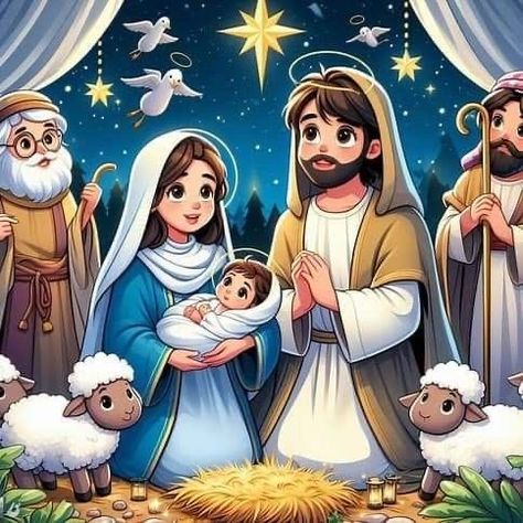 Mother Mary Wallpaper, Christmas Nativity Scene Display, Nativity Scene Pictures, Nativity Scene Display, Jesus Cartoon, Congratulations And Best Wishes, Jesus And Mary Pictures, Religious Illustration, Christmas Jesus